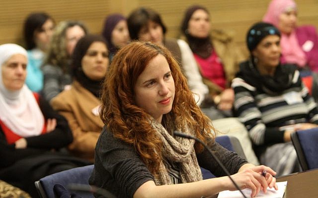Stav Shaffir attends a discussion in the Knesset in February (photo credit: Miriam Alster/Flash90)