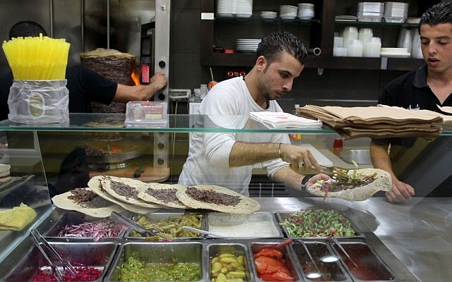 Illustrative photo of a shawarma restaurant (photo credit: Nati Shohat/Flash90)