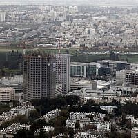 View of Kiryat Atidim, the tech business park of Tel Aviv. (Yossi Zamir/Flash90)