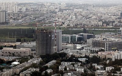 View of Kiryat Atidim, the tech business park of Tel Aviv. (Yossi Zamir/Flash90)