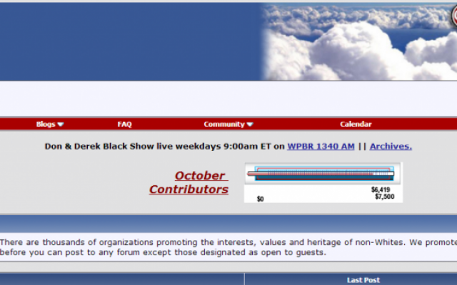 Screenshot: Stormfront website