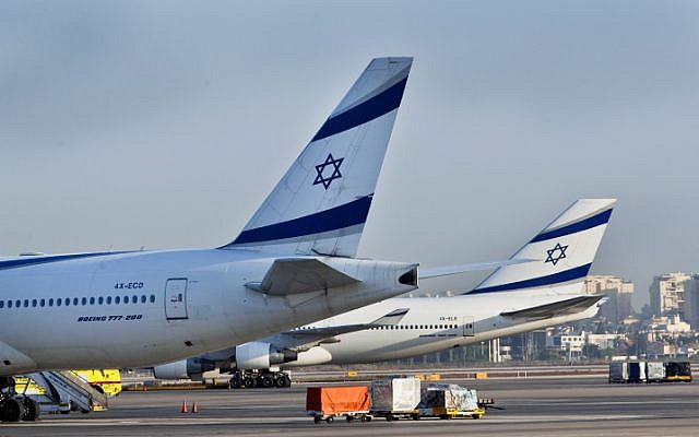 Airplanes seen at the Ben Gurion International Airport, August 14, 2012 (photo credit: Moshe Shai/FLASH90)