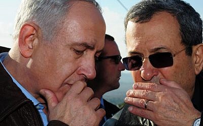 Prime Minister Benjamin Netanyahu and Defense Minister Ehud Barak on Wednesday, November 14, the first day of Operation Pillar of Defense (photo credit: Kobi Gideon/GPO/Flash90)