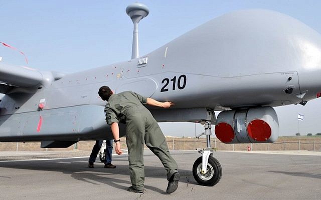An Israeli 'Ethan' drone, in the service of the Israeli Air Force (Yossi Zeliger/Flash90)