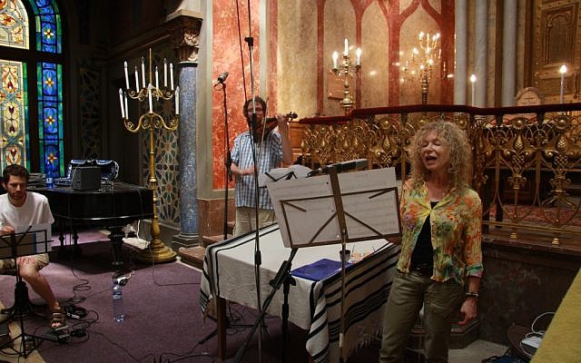 Lenka Lichtenberg recorded "Songs for the Breathing Walls" at a dozen Jewish prayer houses in the Czech Republic, including the Jeruzalemska synagogue in Prague. (Courtesy of Romana Rysava)