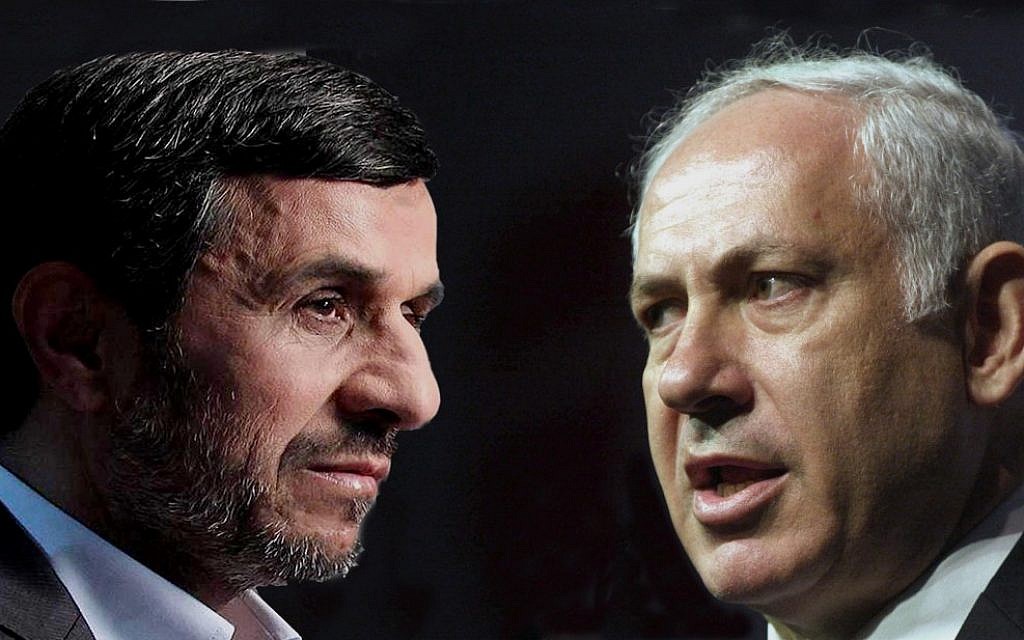Channel 4's "Dispatches" program shows how top Israeli thinkers imagine Iranian President Mahmoud Ahmadinejad (left) and Israeli Prime Minister Benjamin Netanyahu might act during a military confrontation. (Photo credit: Courtesy of Channel 4)