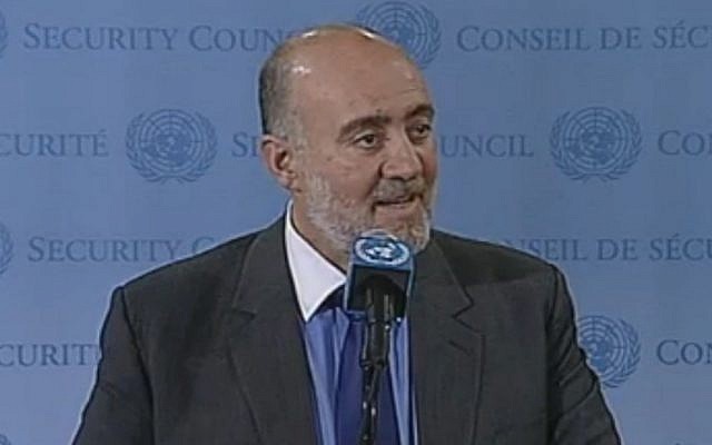 Ron Prosor addressing the Security Council in November 2012 (photo credit: screen grab http://webtv.un.org)