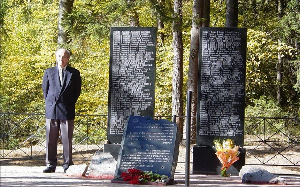 Michael Lozman initiated the creation of a memorial in Grozovo, Belarus, to Jews massacred during the Holocaust. (Courtesy of Michael Lozman)