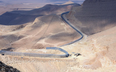 The newly erected border fence between Israel and Egypt is credited with dramatically reducing the number of African migrants who enter the country illegally from the Sinai Peninsula. January 02, 2012. (photo credit: Moshe Milner/GPO/Flash90)
