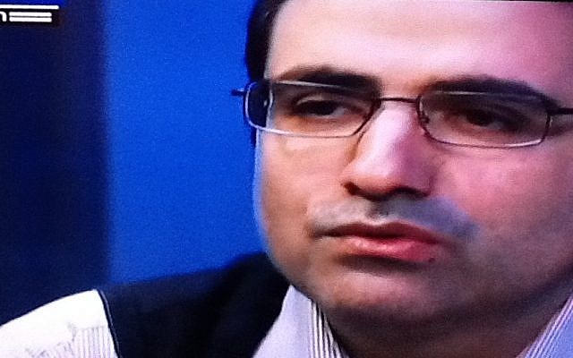 Mohammad Reza Heydari, interviewed on Israel's Channel 2, January 25 (photo credit: Channel 2 screenshot)