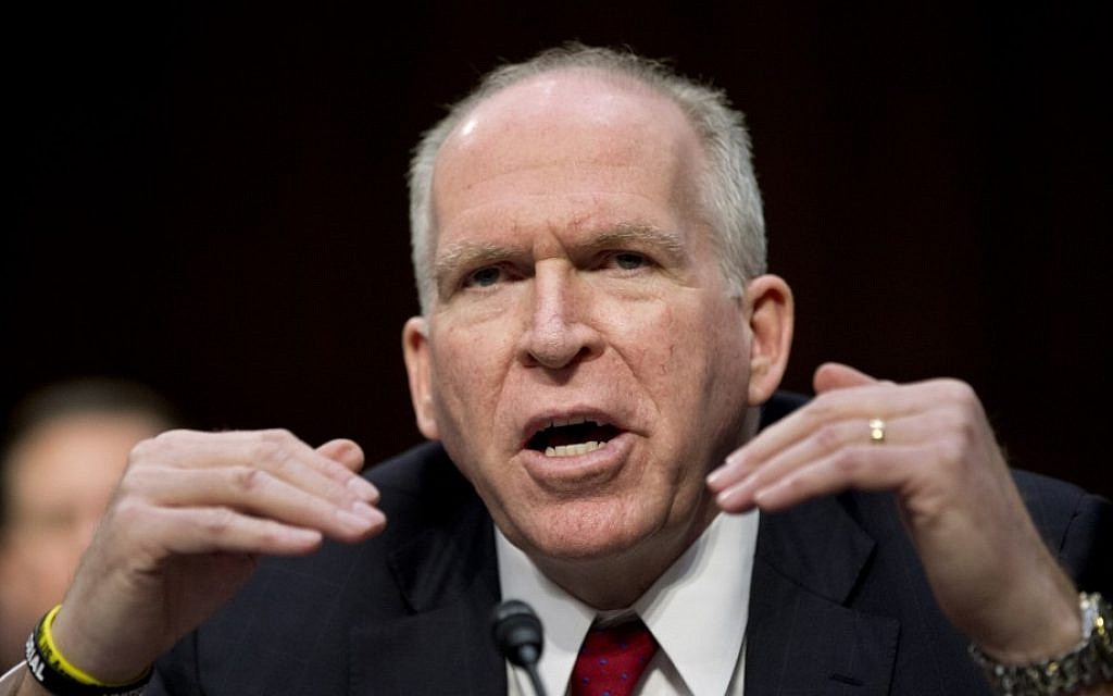 John Brennan testifies on Capitol Hill in Washington, on February 7, 2013, during his confirmation hearing before the Senate Intelligence Committee. (AP/J. Scott Applewhite)