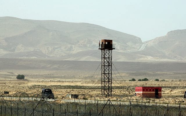 An Egyptian watchtower overlooking the Israeli border with Egypt (photo credit: Moshe Shai/Flash90)