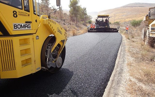 A road in northern Israel being paved with DSI's RuBind (Photo credit: Courtesy)