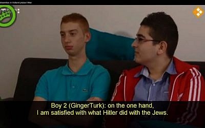 Teenage Muslims in Holland are 'satisfied with what Hitler did with the Jews' (photo credit: screen capture Ban Koran/Youtube)