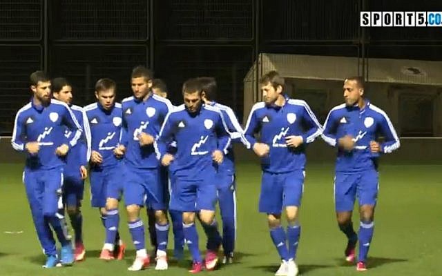 File: Israel's national soccer team prepares for Portugal (screen capture/Sport5.co.il)