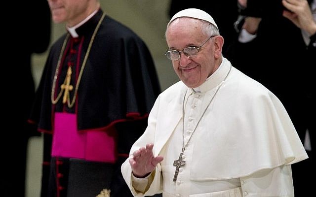 Pope Francis at the Vatican (photo credit: AP/Alessandra Tarantino)