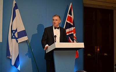 Israel's Ambassador to the UK Daniel Taub addresses a Zionist Federation event in London, March 2013 (photo credit: Courtesy Zionist Federation)