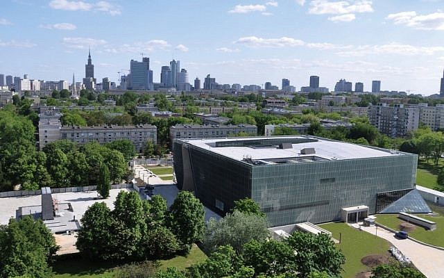 Aerial view of the new Museum of the History of Polish Jews, in Warsaw (photo credit: courtesy)