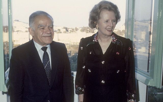 Margaret Thatcher with Yitzhak Shamir in Jerusalem in 1986. (photo credit: Yossi Zamir/Flash90)