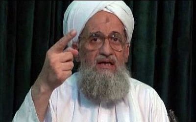 Illustrative: Al-Qaeda leader Ayman Al-Zawahiri in a still image from a web posting by the terrorist organization's media arm, as-Sahab, on July 27, 2011. (AP)
