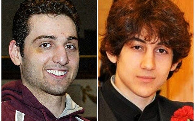 This composite photograph shows Tsarnaev Tamerlan, 26 (left), and Dzhokhar Tsarnaev, 19, suspected of carrying out the Boston Marathon bombing (photo credit: AP/The Lowell Sun & Robin Young)