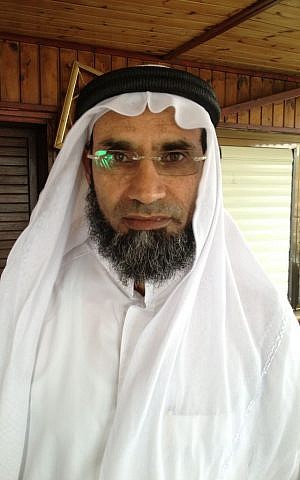 Sheikh Jamal Al-Obra dari Rahat, 29 Mei (kredit foto: Elhanan Miller/Times Israel)