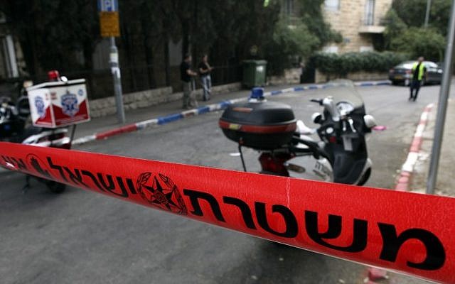 Illustrative photo of the site of a Jerusalem hit-and-run accident (Matanya Tausig/Flash90)