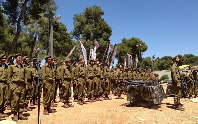 The initiation ceremony of ultra-Orthodox IDF soldiers, Sunday, May 26 (photo credit: Shevy Kass)