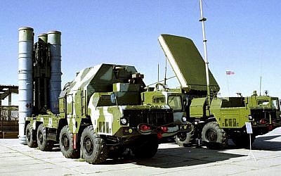 A Russian S-300 anti-aircraft missile system on display at an undisclosed location in Russia (AP)
