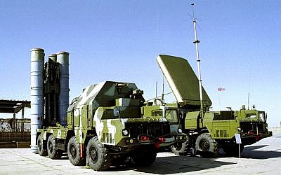 In this undated file photo a Russian S-300 anti-aircraft missile system is on display in an undisclosed location in Russia (photo credit: AP)