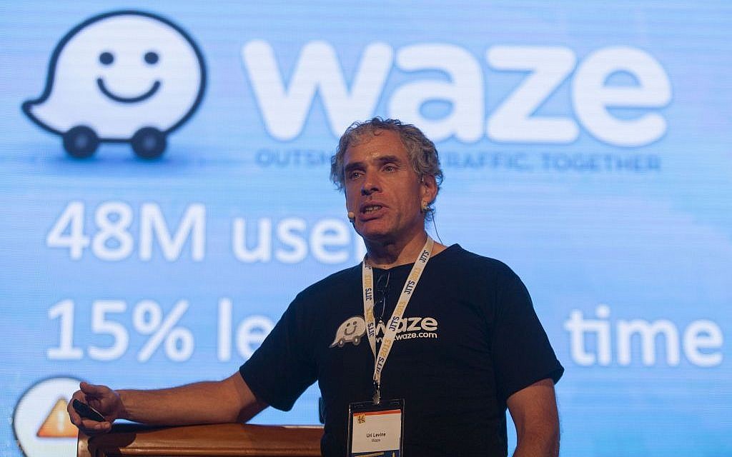 Waze co-founder Uri Levine at a Jerusalem conference in May 2013 (photo credit: Flash90)