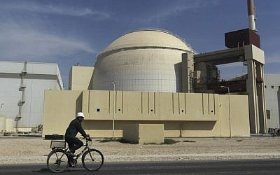 The reactor building of the nuclear power plant just outside the southern city of Bushehr, Iran (photo credit: AP/Mehr News Agency/Majid Asgaripour/File)