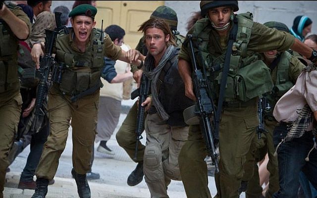 Brad Pitt in 'Israel' in 'World War Z' (photo credit: Paramount Pictures)