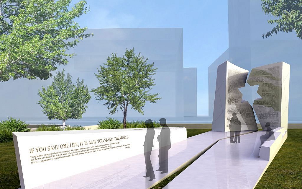 Renderings of the Ohio Holocaust memorial design. (photo credit: courtesy of Studio Daniel Libeskind)