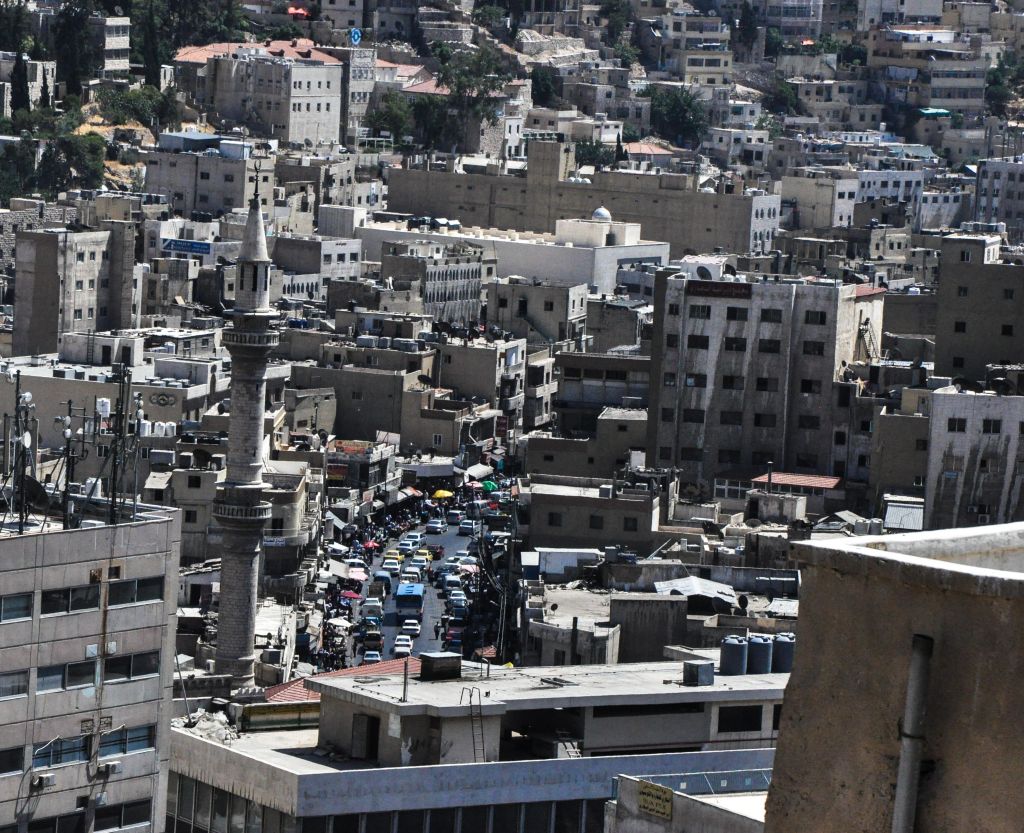 A view of downtown Amman on Friday, Islam's holy day of the week (photo credit: Michal Shmulovich/Times of Israel)