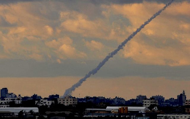 Illustrative photo of a Grad rocket being fired.(Jorge Novominsky/Flash90/File)