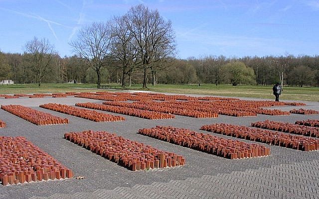 Thousands of stones with Stars of David on them memorialize 100,000 Jews who came through the Westerbork transit camp in the Netherlands on their way to Nazi death camps (Vanrijnr/Wikimedia Commons)