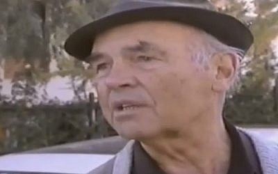 Nazi war criminal Erich Priebke in Argentina, 1994 (photo credit: Screenshot from YouTube of segment that aired on ABC news in 1994)