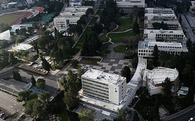 Aerial view of the Hebrew University Edmond J. Safra Campus in Givat Ram. (Nati Shohat/Flash90)