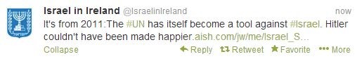A link tweeted by Israel's embassy in Dublin on Tuesday, August 6, 2013