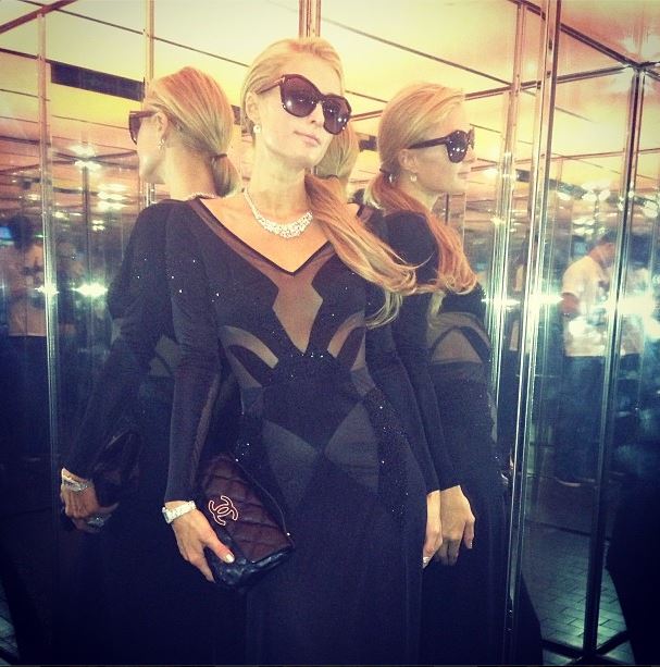 The famed Paris Hilton Instagram shot, with Hilton wearing an Alon Livne original (Courtesy Paris Hilton Instagram)