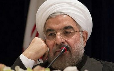 Iranian President Hassan Rouhani (photo credit: AP/John Minchillo/File)