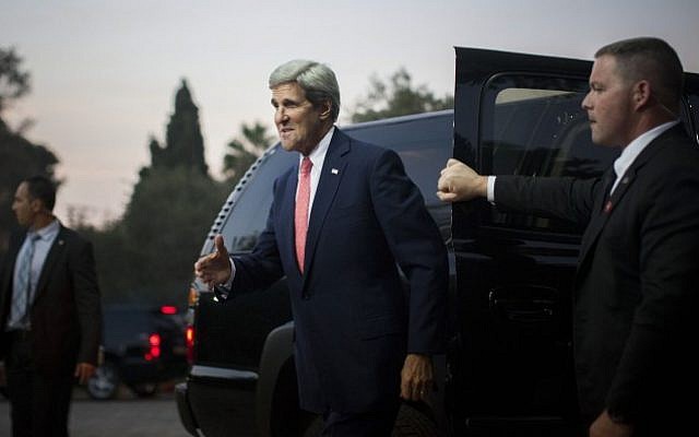 US Secretary of State John Kerry during his visit to Israel on November 6, 2013. (photo credit: Yonatan Sindel/Flash90)