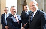 Prime Minister Benjamin Netanyahu meets with Jordanian King Abdullah II in Jordan in January 2014. (Kobi Gideon/GPO/Flash90/ File)