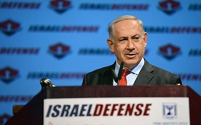 Prime Minister Benjamin Netanyahu addresses the Cybertech 2014 conference (Photo credit: Kobi Gideon/GPO/Flash90)