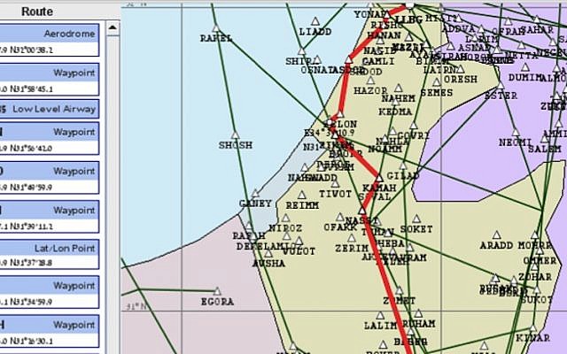 One of the maps the ICRG claims to have 'hacked' off the website of the Israel Aviation Authority (photo credit: Screenshot)