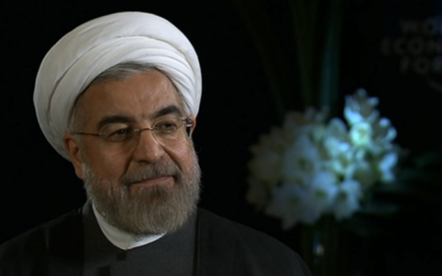 Iranian President Hassan Rouhani (screen capture: RTS)