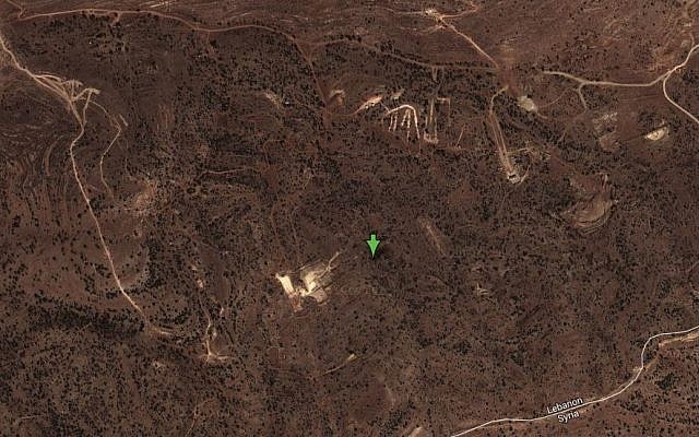 Satellite image of suspected Hezbollah training site near Janta. (screen capture: Google Maps)