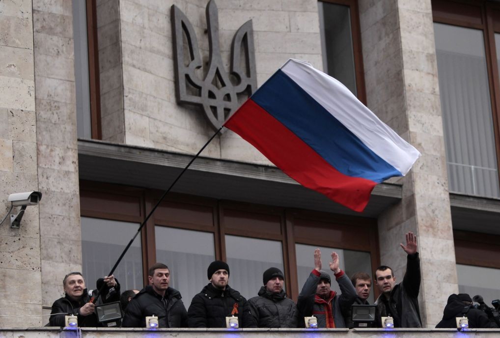 Russian Flag Raised Over Crimea Navy Headquarters