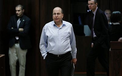 Moshe Ya'alon at the Knesset on March 11, 2014 (photo credit: Miriam Alster/Flash90)